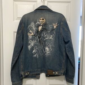 Disney Blue Denim Jacket with Jack Skellington Design